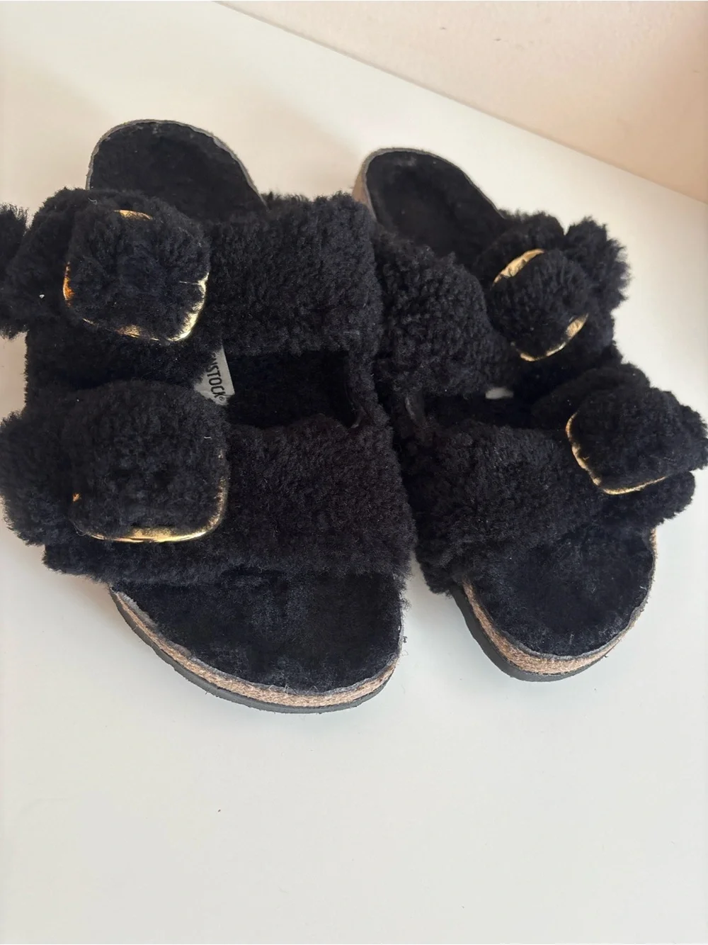 Birkenstocks Papillio Big Buckle Teddy Shearling Arizona Sz40 Europe US 9 us